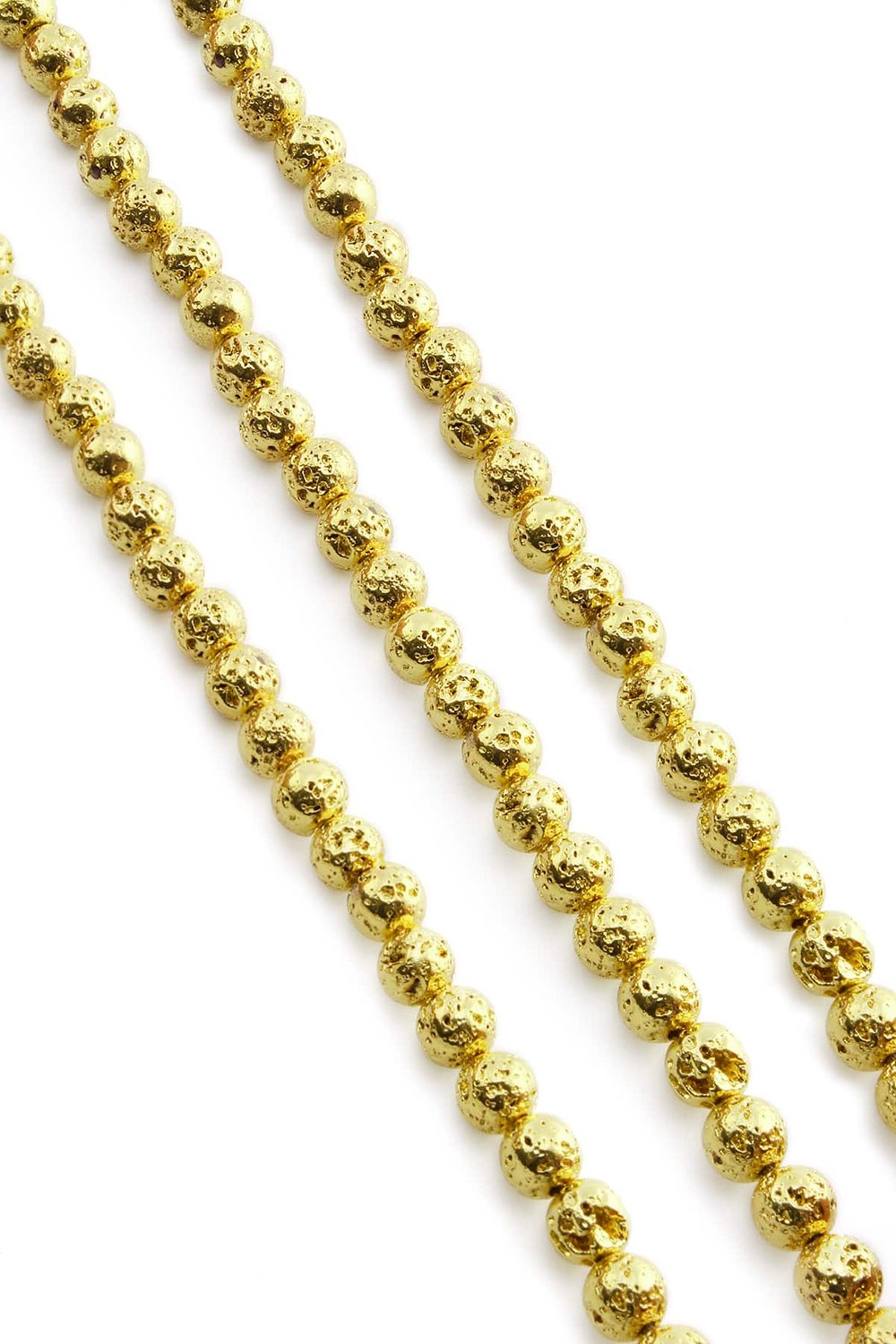 Hematite Natural Stone Shiny Rough Yellow 6mm String Of Beads