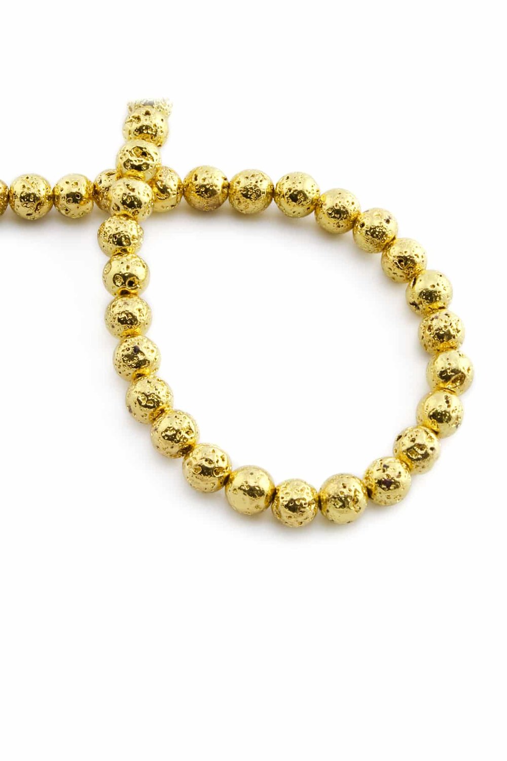 Hematite Natural Stone Shiny Rough Yellow 6mm String Of Beads