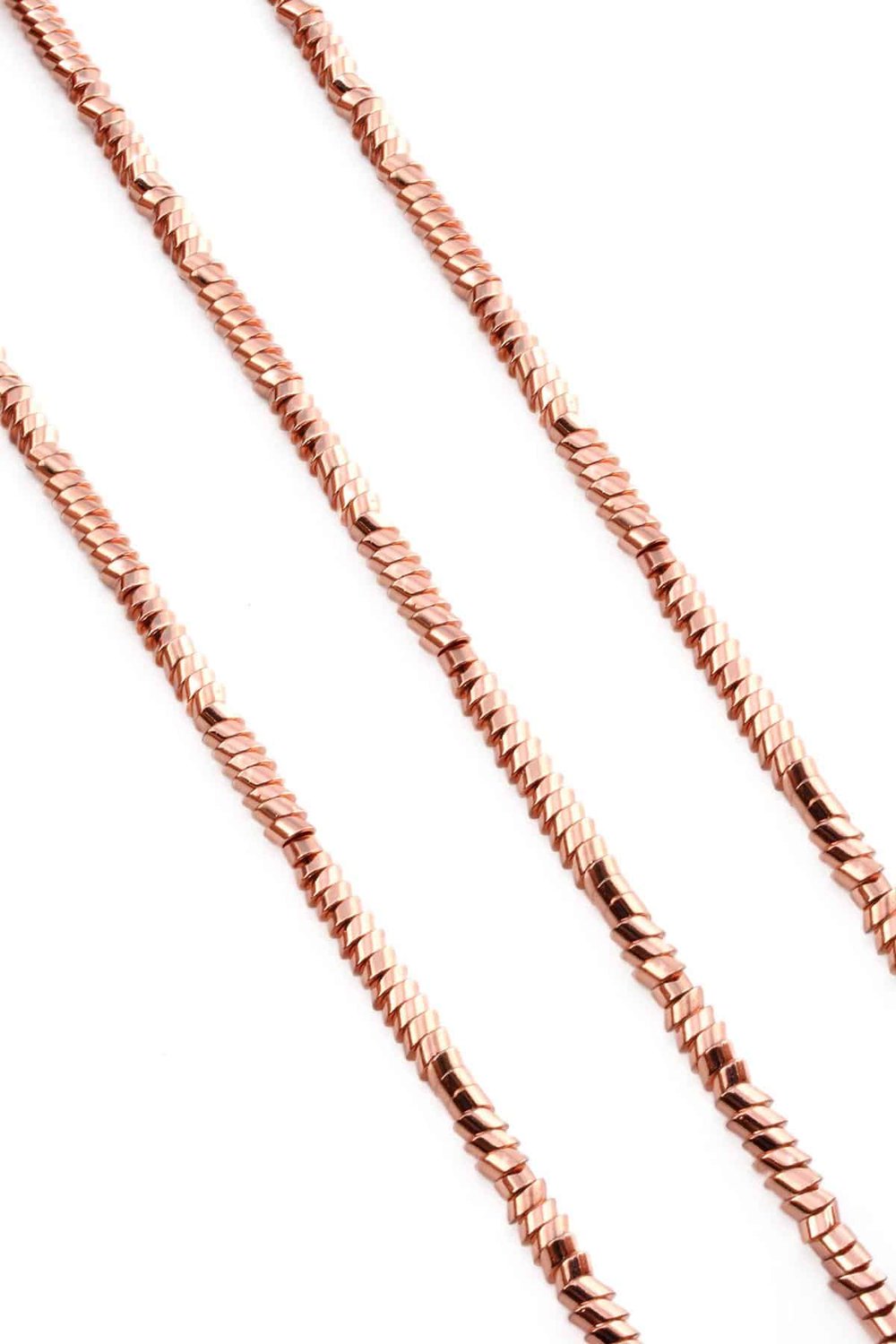 Hematite Natural Stone Shiny Rose 4x2mm String Of Beads