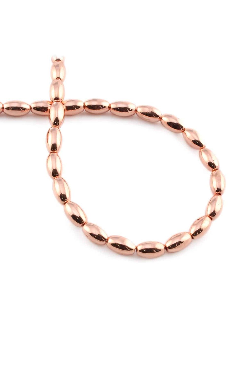 Hematit Taşı Arpa Kesim Parlak Roz 5x8mm Doğal Taş Dizi
