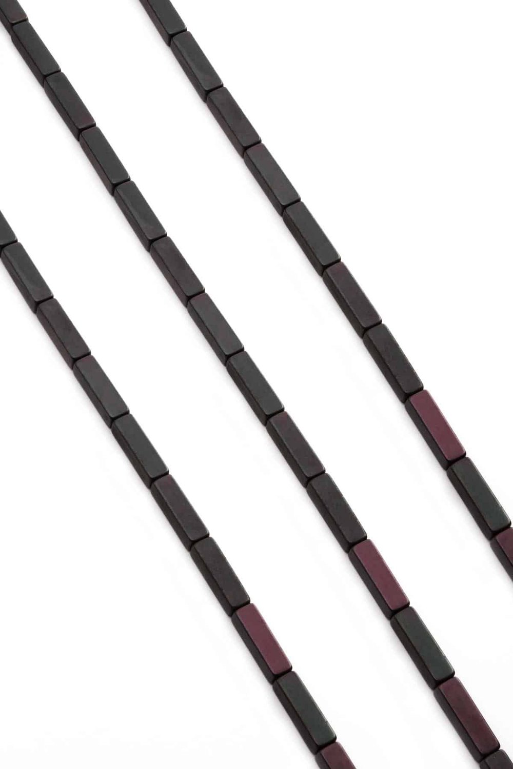 Hematite Natural Stone Shiny Black Rectangular Cut 4x13mm String Of Beads