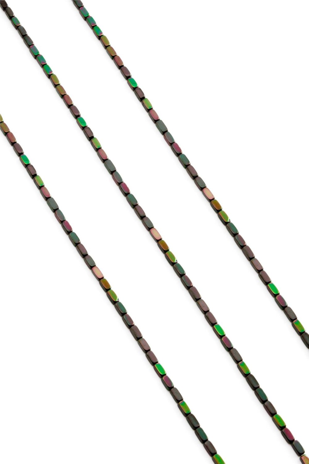 Hematit Taşı Dikdörtgen Kesim Parlak Siyah 2x4mm Doğal Taş Dizi