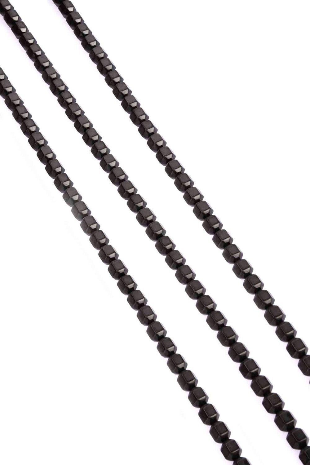 Hematite Natural Stone Shiny Black Special Cut 6x6mm String Of Beads