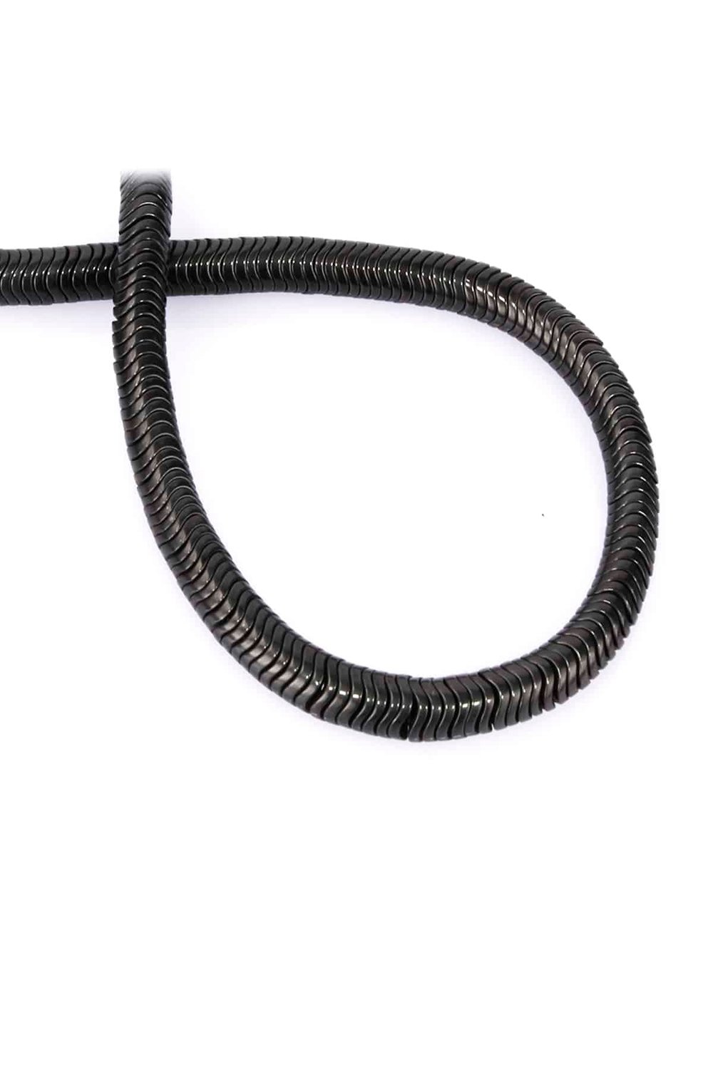 Hematit Taşı Dalgalı Rondela Kesim Mat Siyah 6x1mm Doğal Taş Dizi