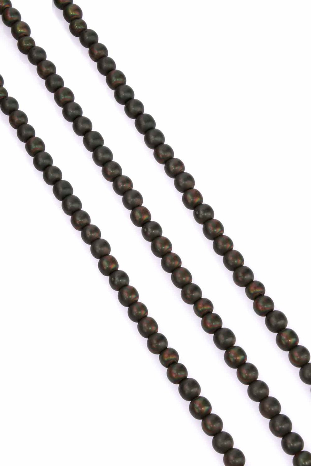 Hematite Natural Stone Black Rainbow Globe Cut 6mm String Of Beads