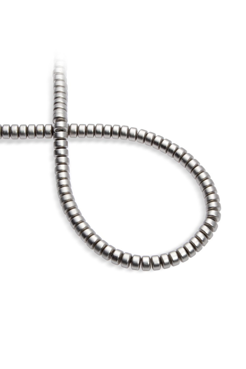 Hematit Taşı Rondela Kesim Mat Titanyum 4x6mm Doğal Taş Dizi