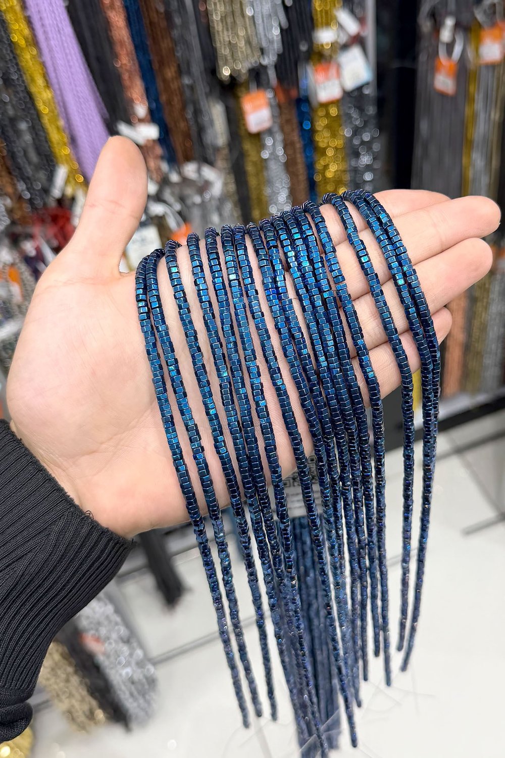 Hematit Taşı 4x2mm Altıgen Kesim Doğal Taş Diziler