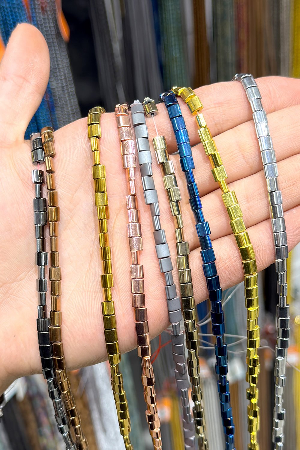 Hematit Taşı 4x2mm Dalgalı Rondela Kesim Doğal Taş Diziler