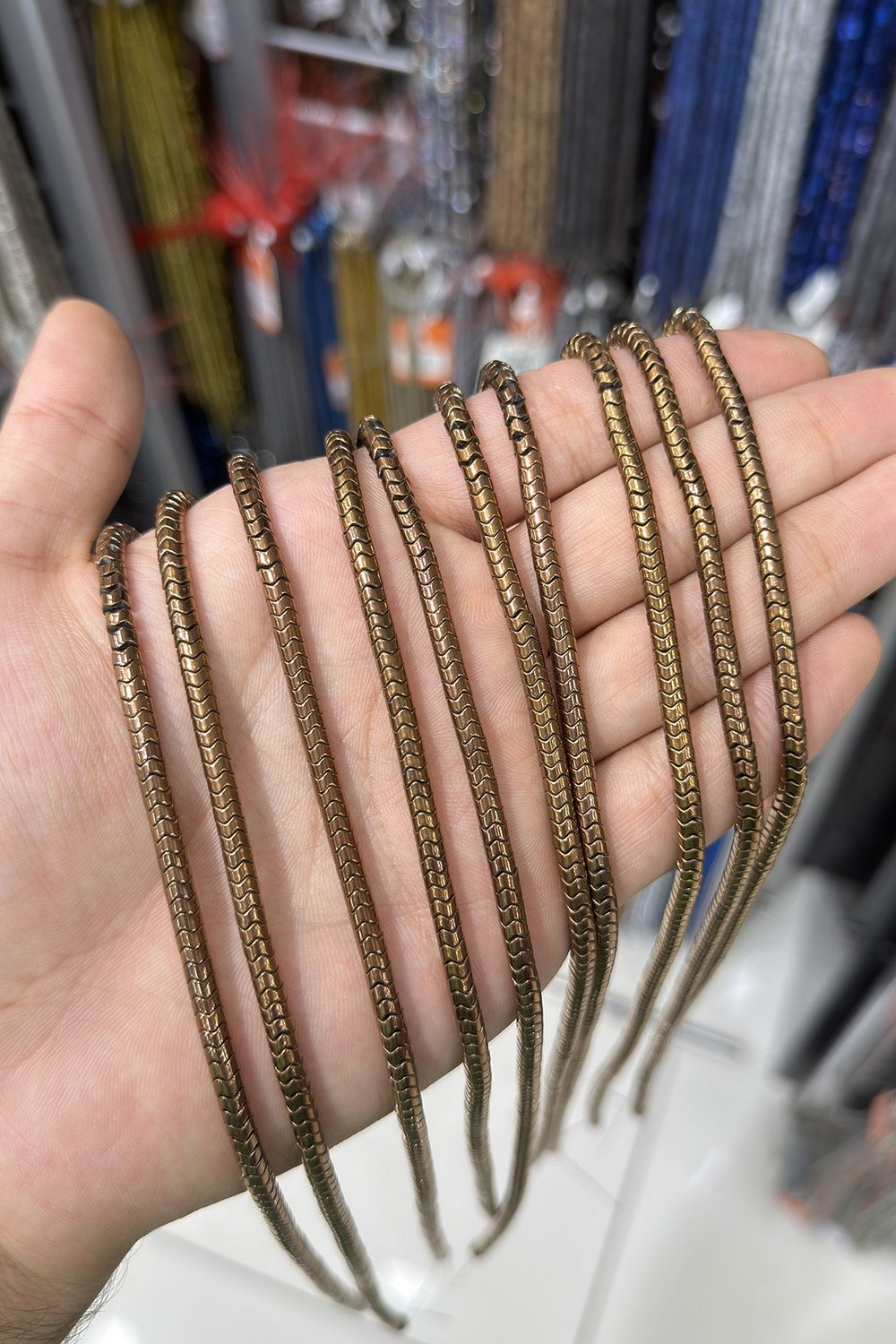 Hematit Taşı 4x2mm Dalgalı Rondela Kesim Doğal Taş Diziler