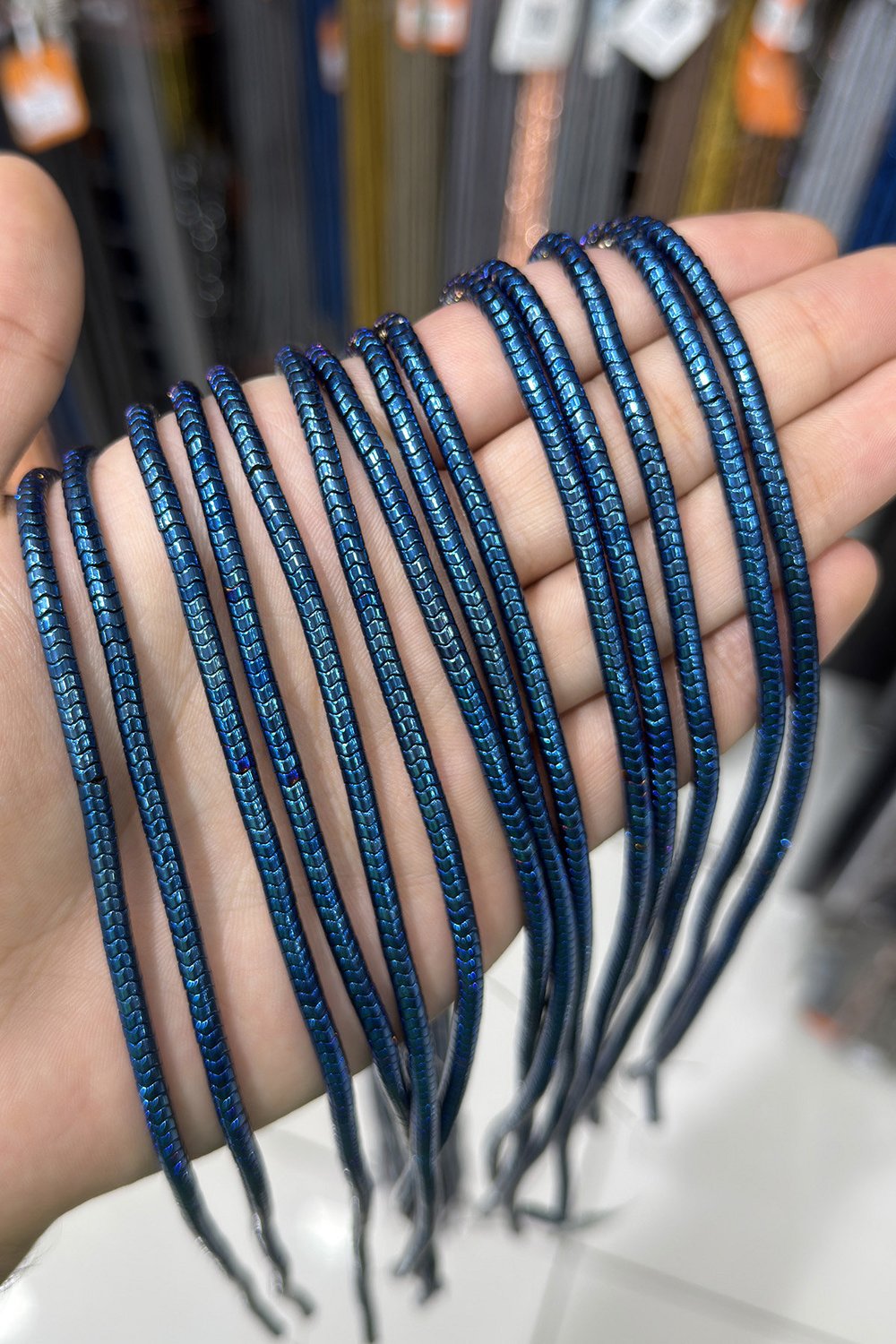 Hematit Taşı 4x2mm Dalgalı Rondela Kesim Doğal Taş Diziler