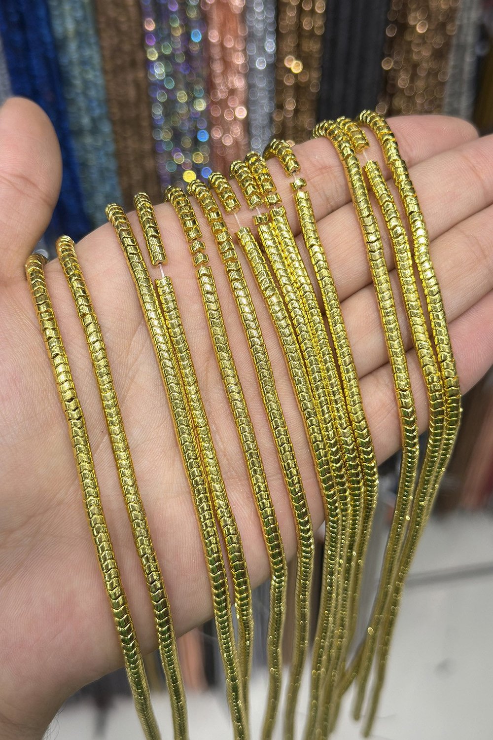 Hematit Taşı 4x2mm Dalgalı Rondela Kesim Doğal Taş Diziler