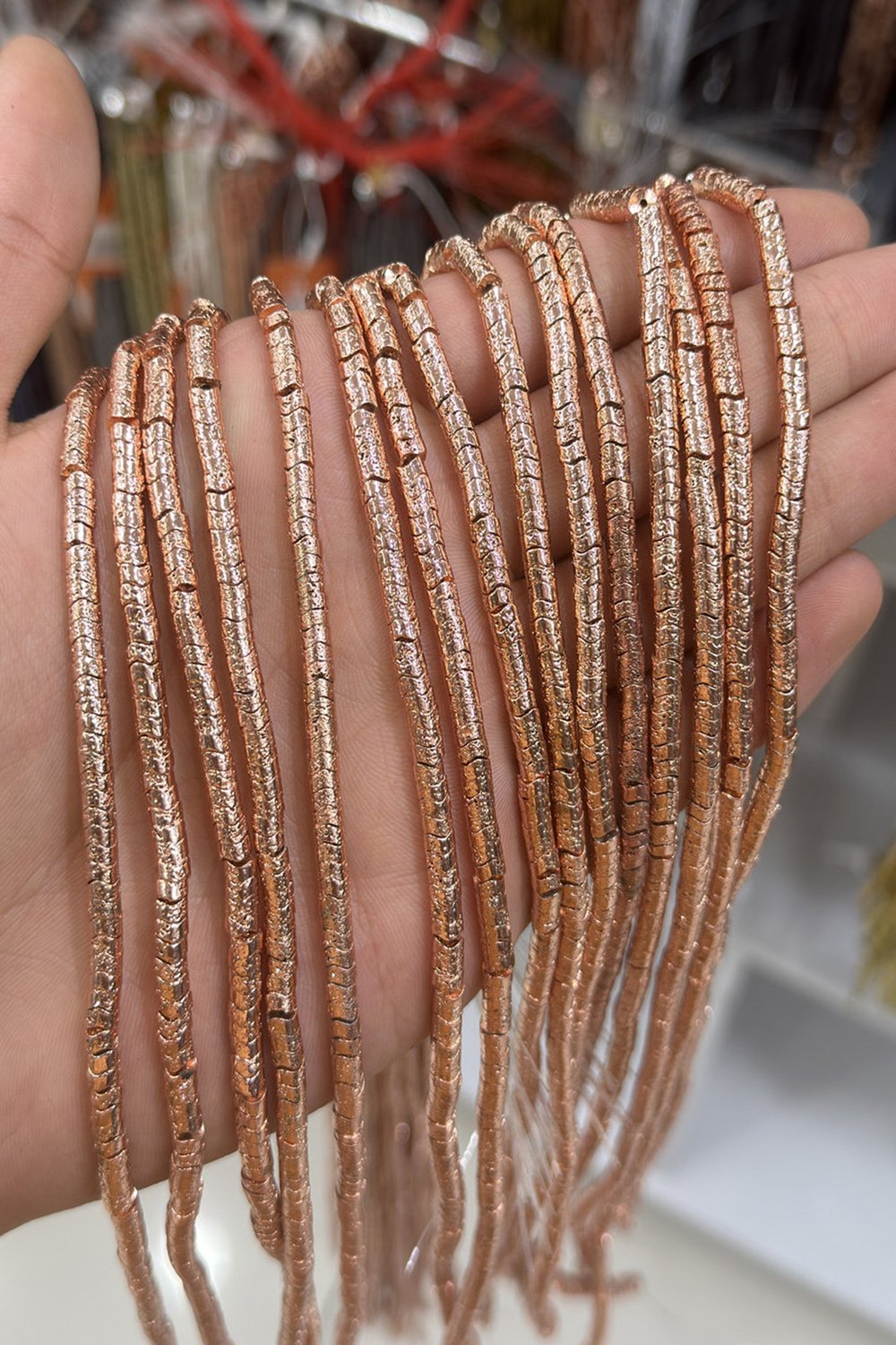Hematit Taşı 4x2mm Dalgalı Rondela Kesim Doğal Taş Diziler