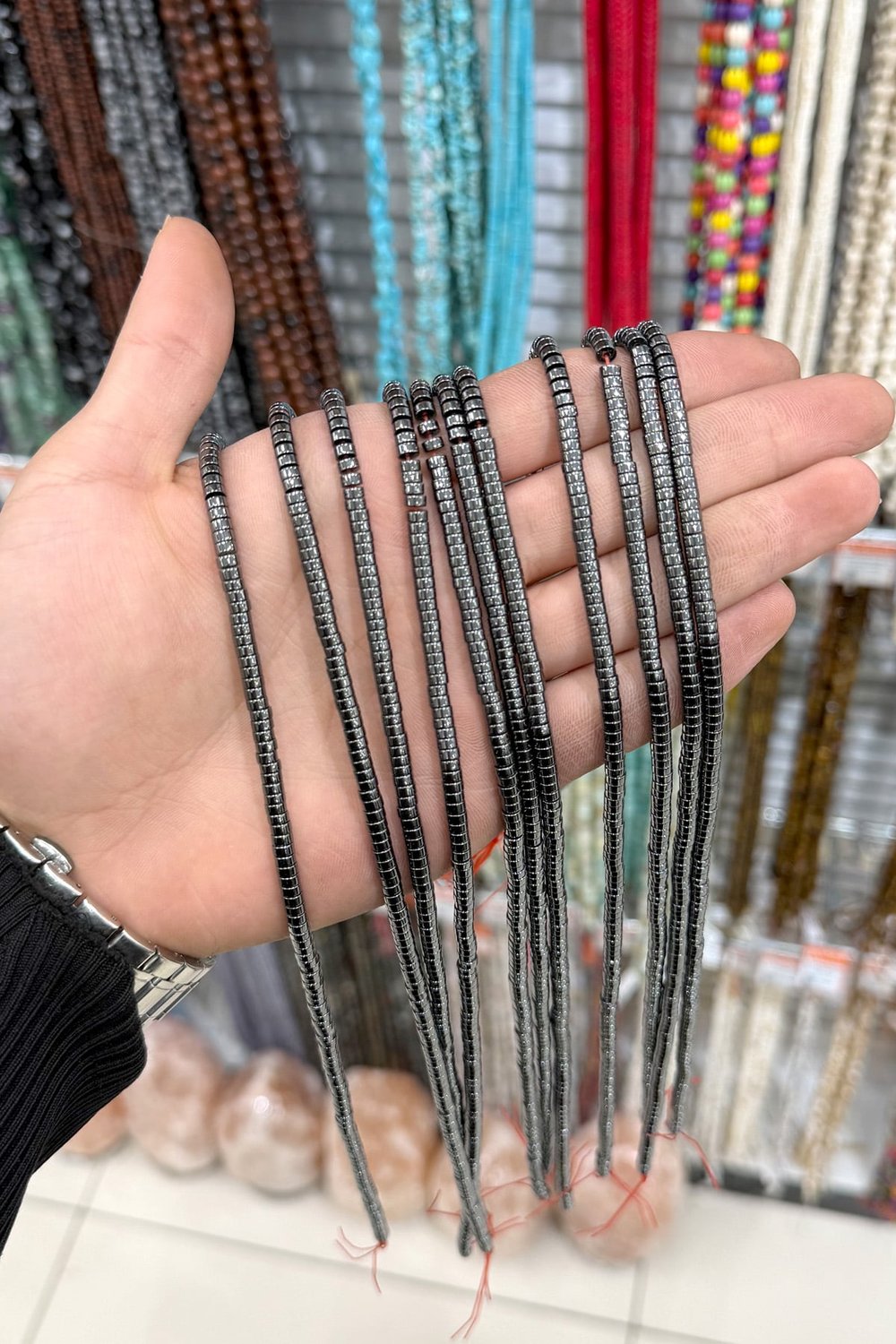 Hematit Taşı 4x2mm Rondela Kesim Doğal Taş Diziler