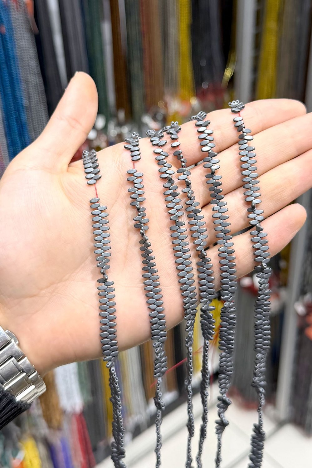 Hematit Taşı 5x2mm- Mat Gri Doğal Taş Dizi