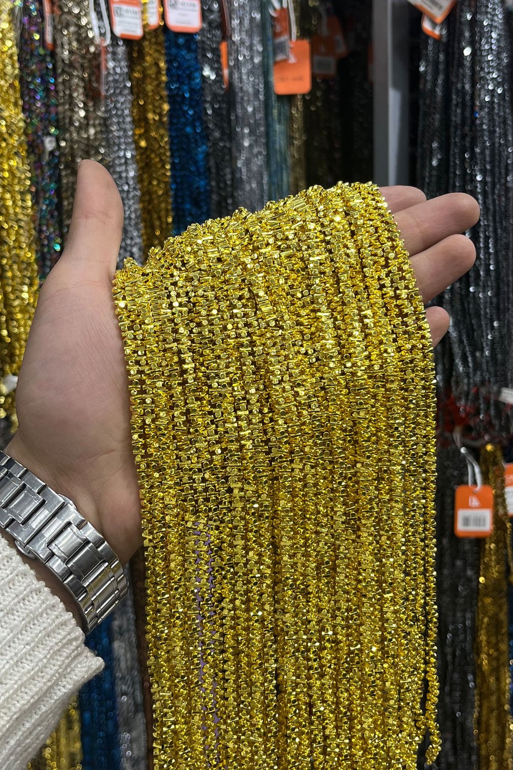 Hematit Taşı Altın Sarı 6x2mm Doğal Taş Dizi