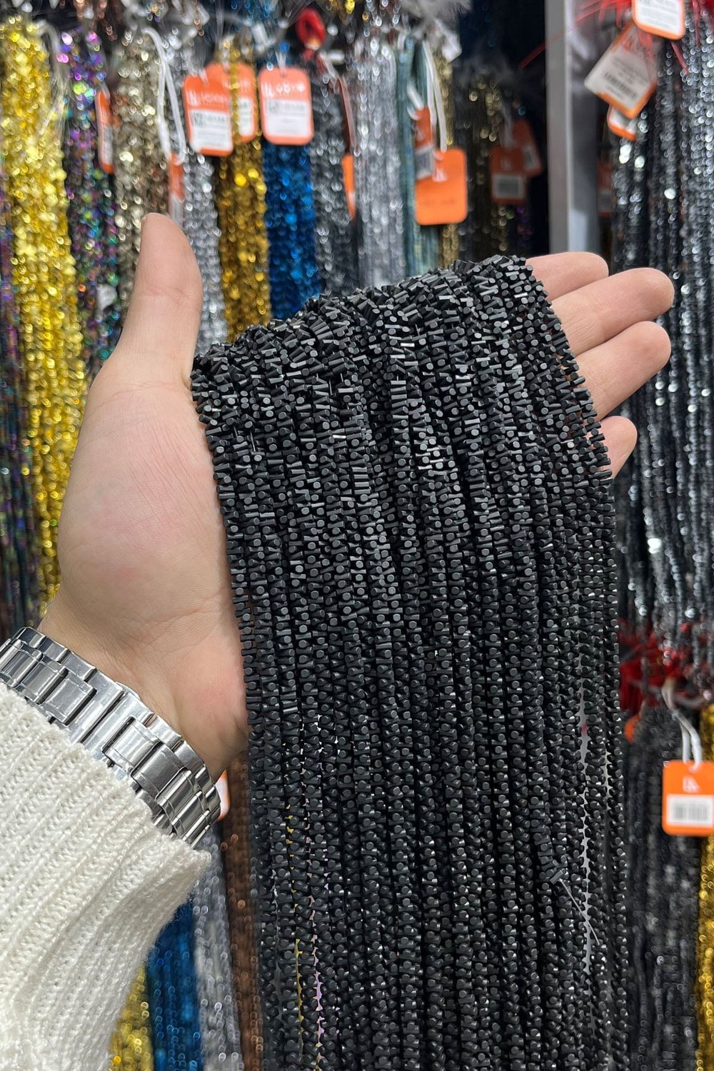 Hematit Taşı 6x2mm- Mat Siyah Doğal Taş Dizi