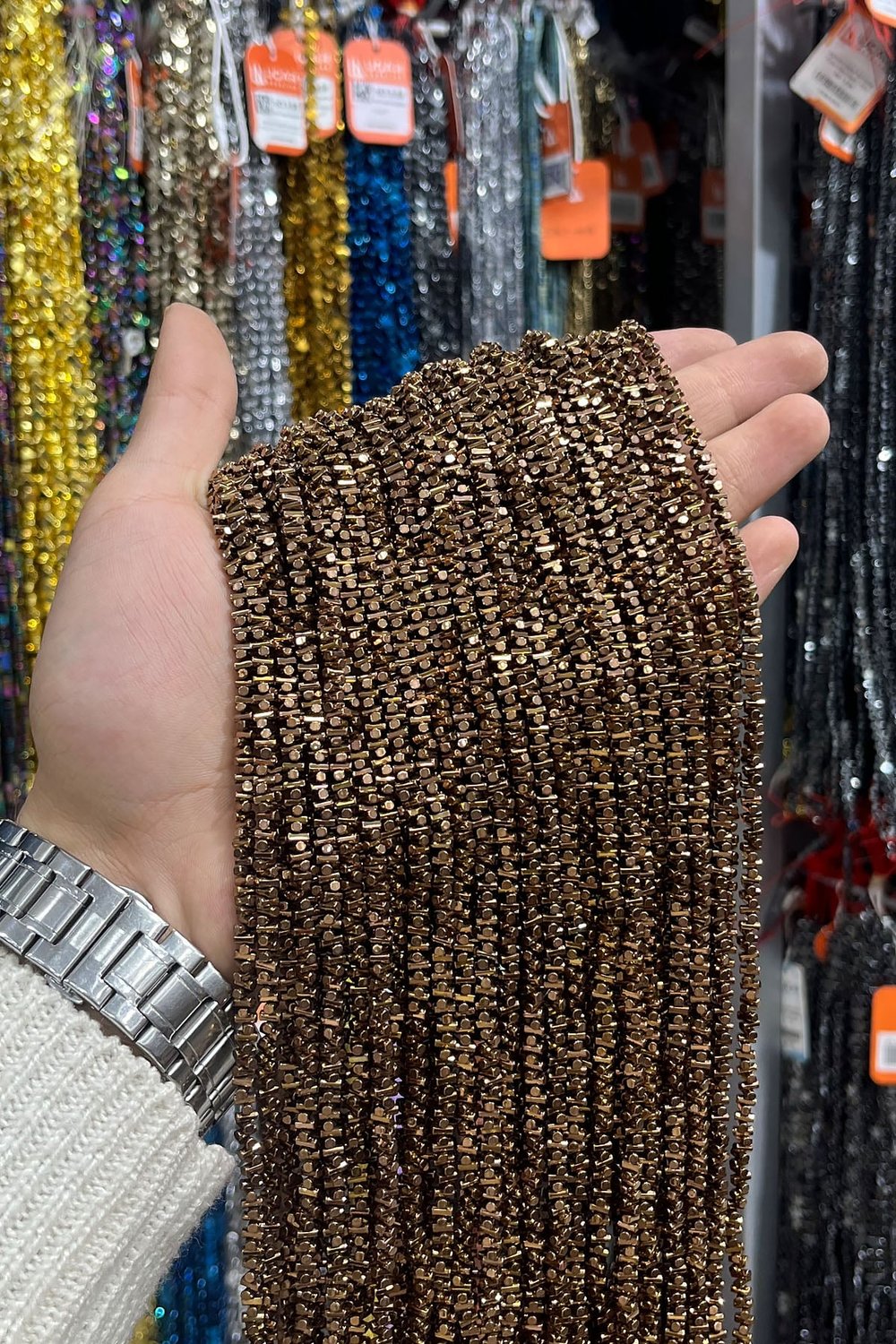 Hematit Taşı Parlak Kahverengi 6x2mm Doğal Taş Dizi