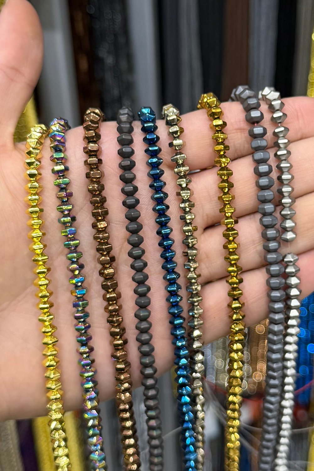 Hematit Taşı 6x4mm Altıgen Rondela Kesim Doğal Taş Diziler