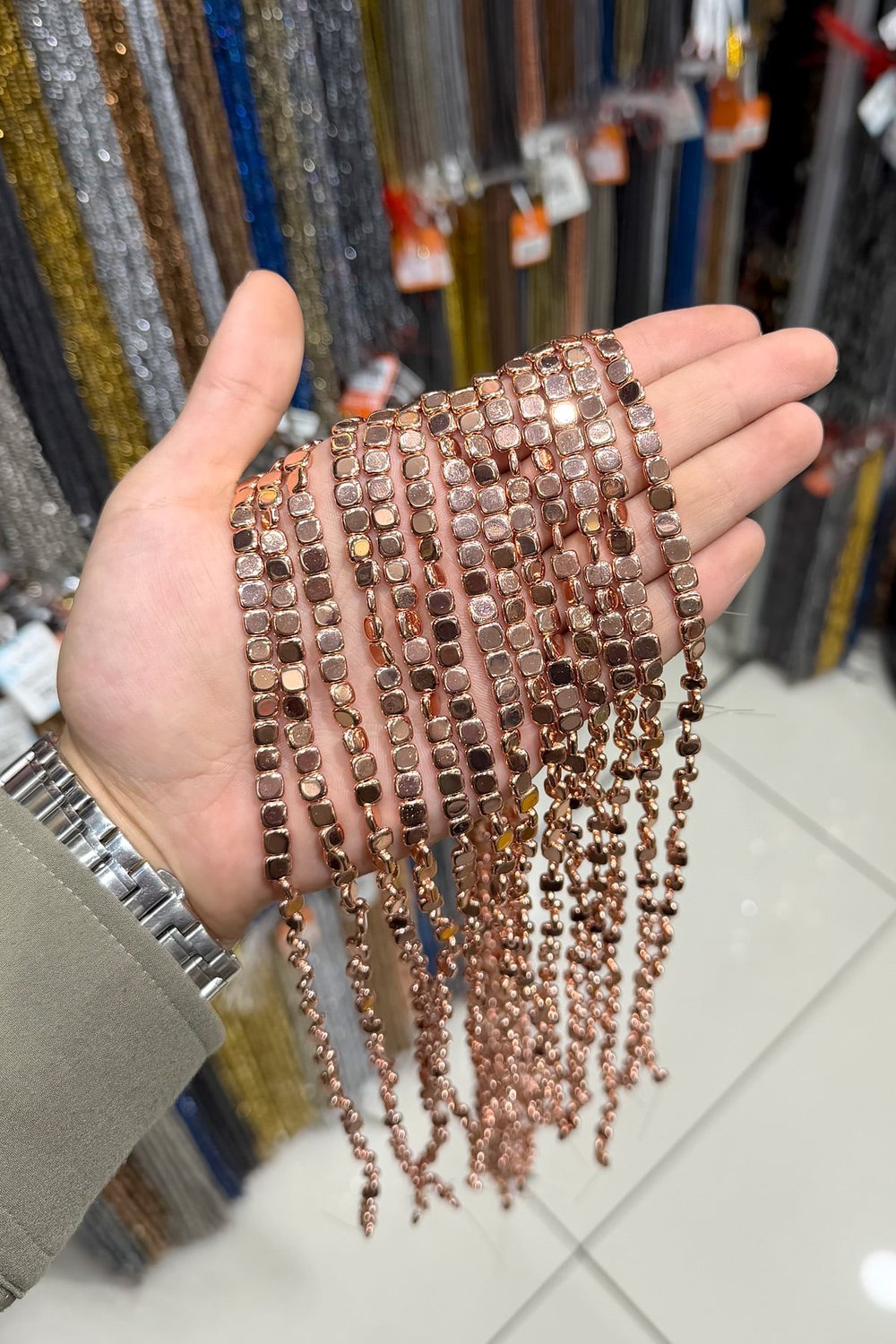 Hematit Taşı 6x6mm Yatsı Kare Kesim Doğal Taş Diziler