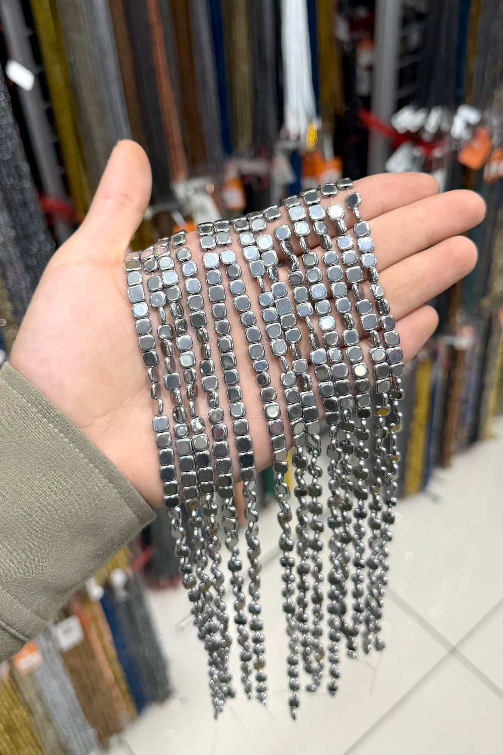 Hematit Taşı 6x6mm Yatsı Kare Kesim Doğal Taş Diziler