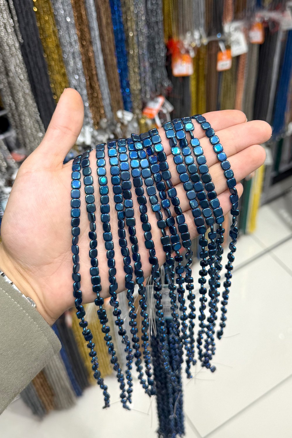 Hematit Taşı 6x6mm Yatsı Kare Kesim Doğal Taş Diziler