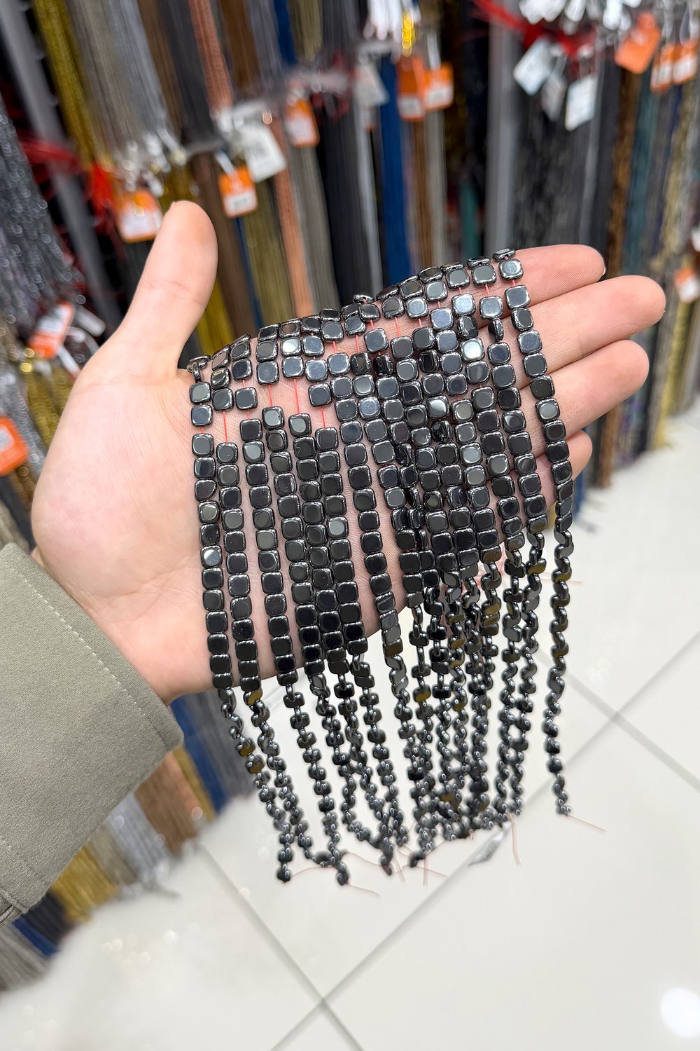 Hematit Taşı 6x6mm Yatsı Kare Kesim Doğal Taş Diziler