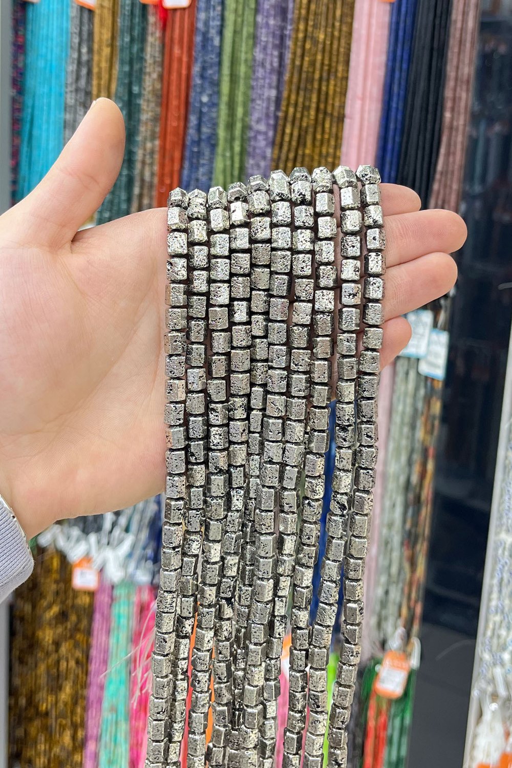 Hematit Taşı Altıgen Kesim Antik Gümüş 8x6mm Doğal Taş Dizi