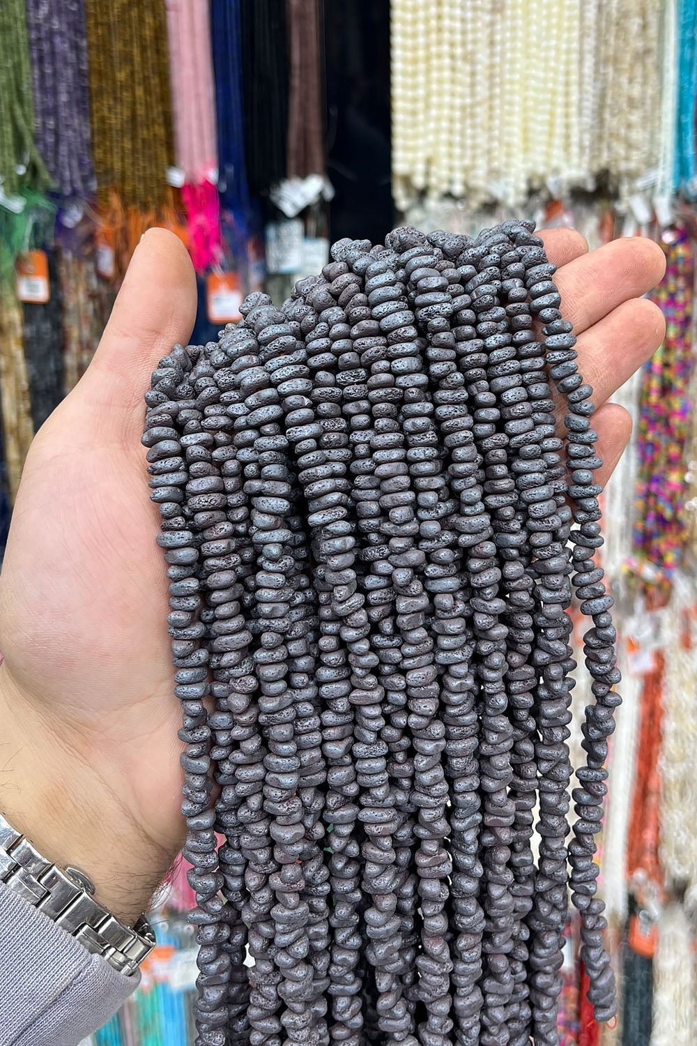 Hematit Taşı Amorf Kesim 5x3mm- Mat Gri Doğal Taş Dizi