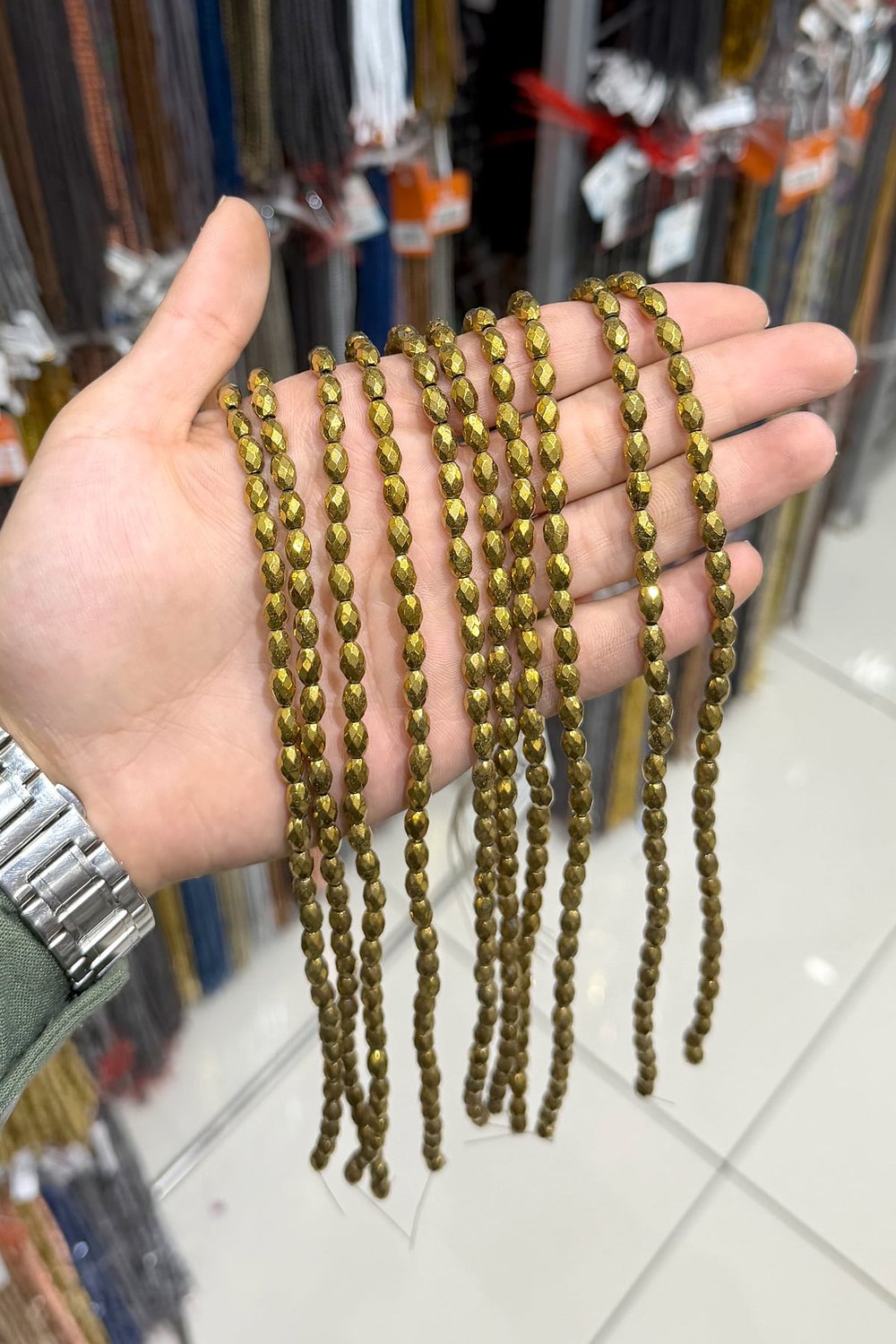Hematit Taşı 5x8mm Arpa Kesim Doğal Taş Diziler