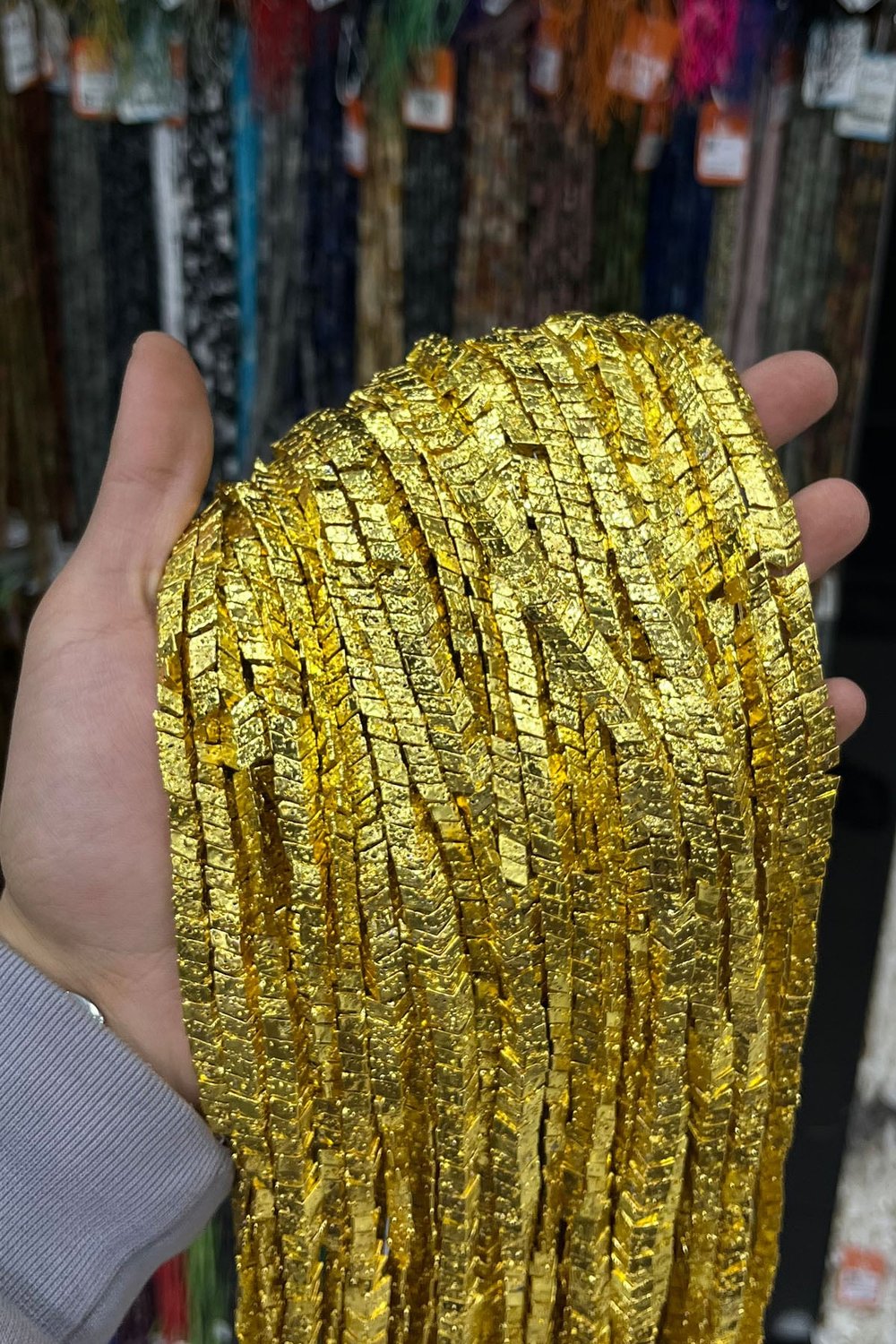 Hematit Taşı Bombeli Çavuş Kesim 8x3mm-Pütürlü Sarı Doğal Taş Dizi