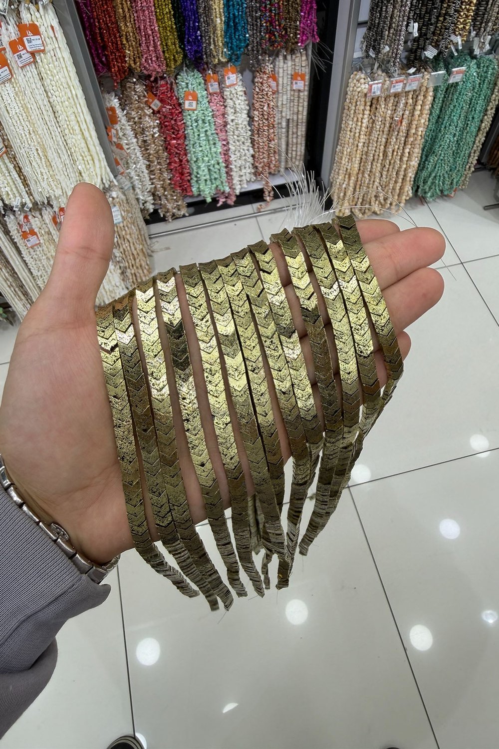 Hematit Taşı Çavuş Kesim Antik Sarı 6x3mm Doğal Taş Dizi