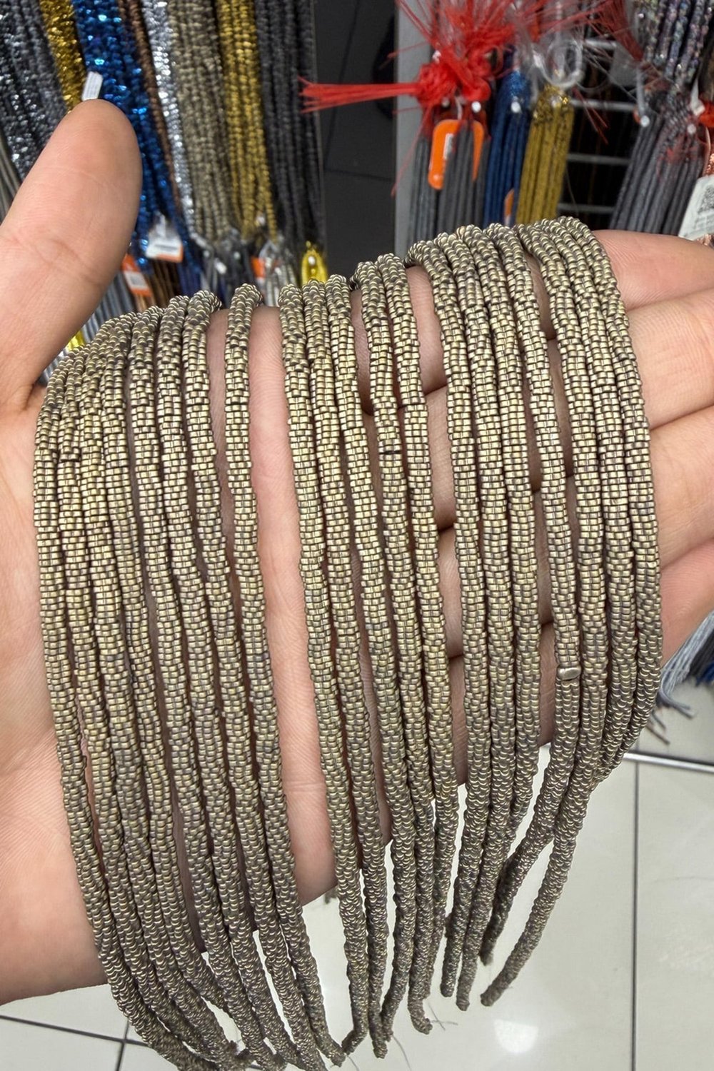 Hematit Taşı Çiçek Rondela Kesim Sarı 4x1mm Doğal Taş Dizi