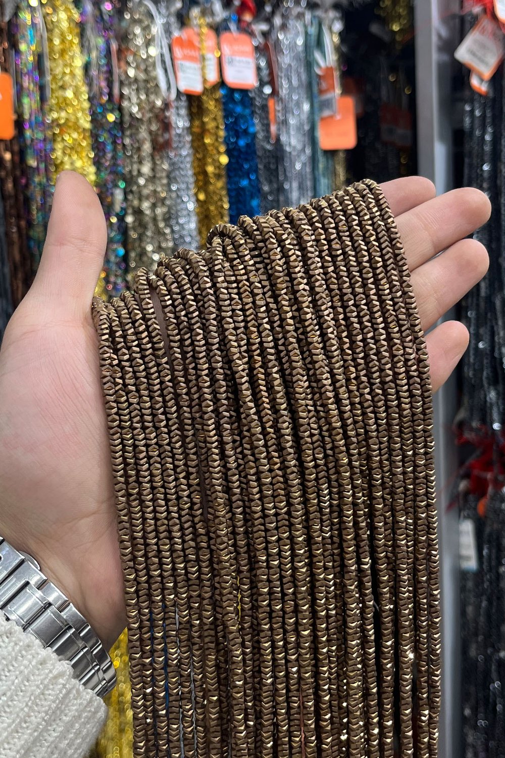 Hematit Taşı Dalgalı Rondela Kesim Mat Kahverengi 4x2mm Doğal Taş Dizi