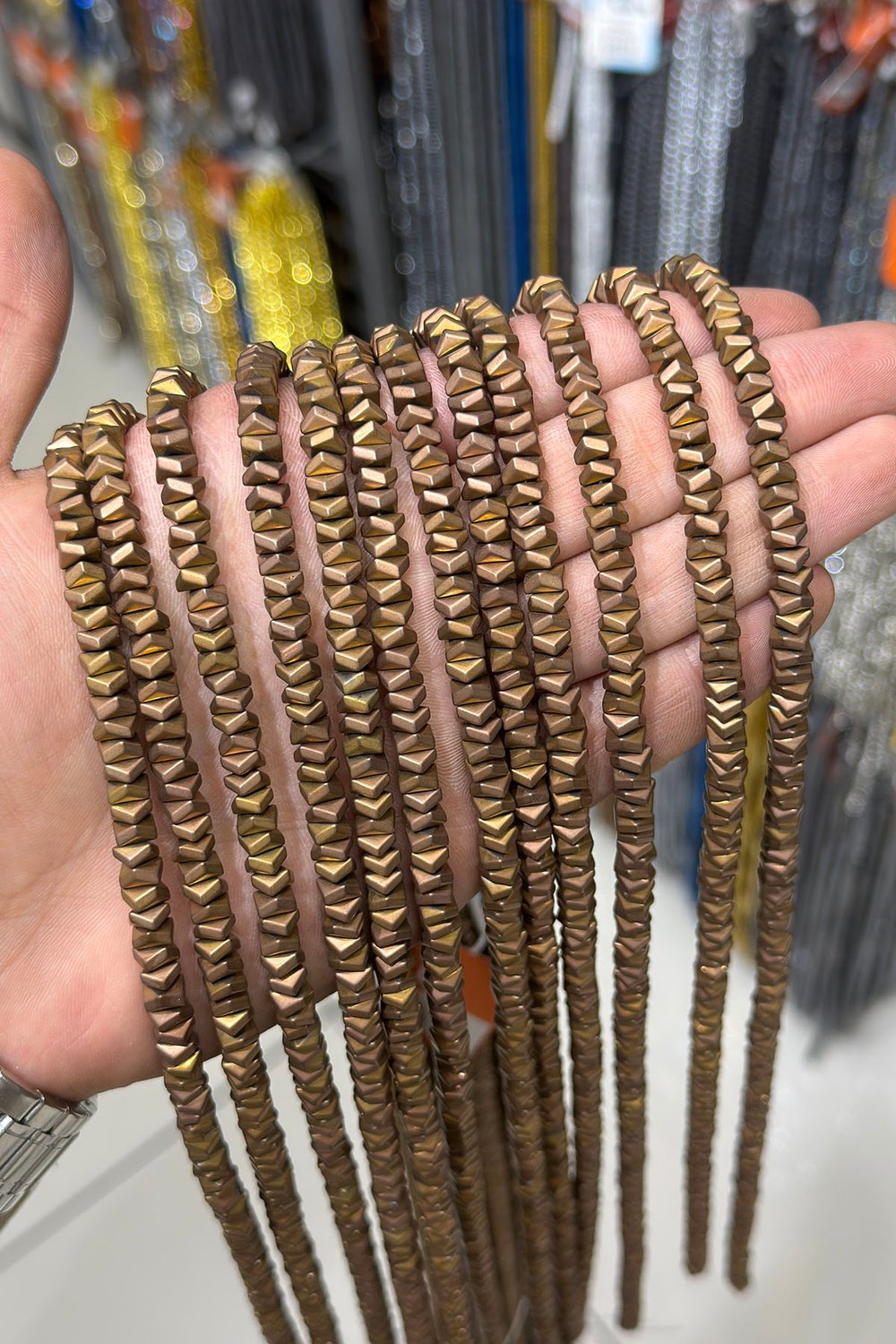 Hematit Taşı Dalgalı Rondela Kesim Mat Kahverengi 6x2mm Doğal Taş Dizi