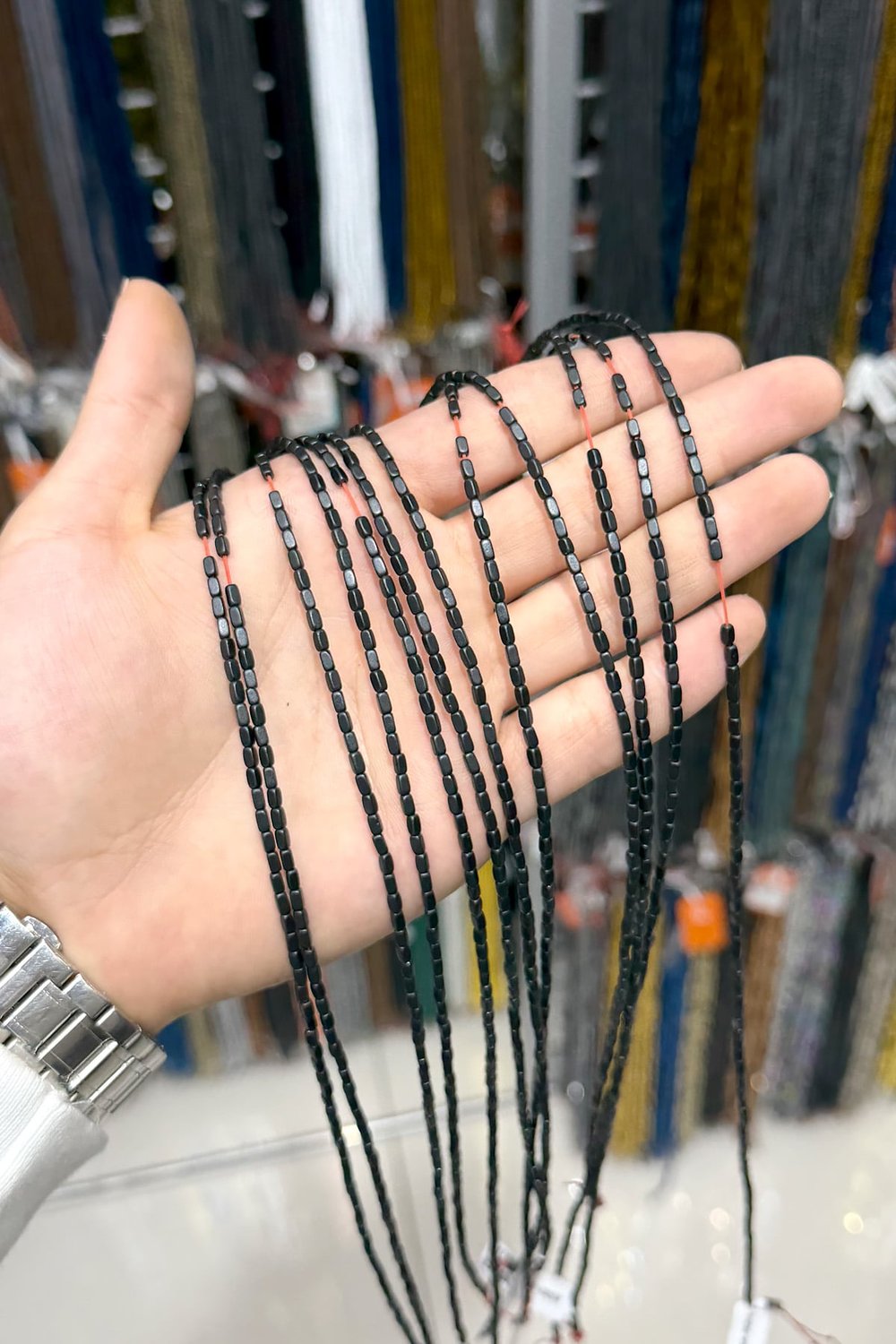 Hematite Stone Rectangular-Cut 2x4mm- Matte Black Bead Strand