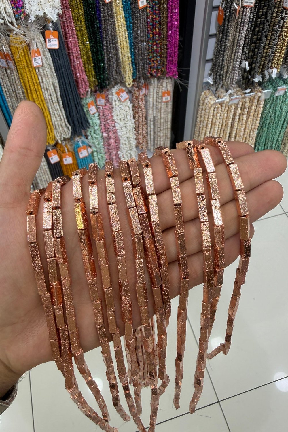 Hematit Taşı Dikdörtgen Kesim Parlak Roz 4x13mm Doğal Taş Dizi