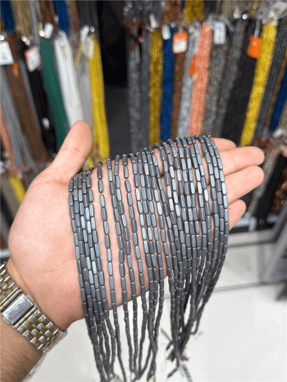 Hematit Taşı Dikdörtgen Kesim Mat Gri 4x8mm Doğal Taş Dizi