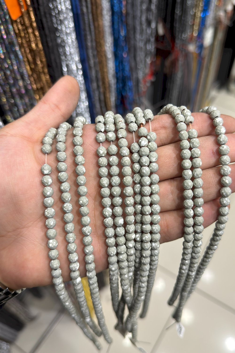 Hematit Taşı Faset Küre Kesim Yeşil 6mm Doğal Taş Dizi