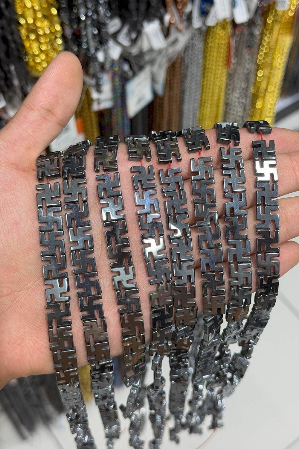 Hematit Taşı Hakenkreuz Kesim Parlak Füme 10mm Doğal Taş Dizi