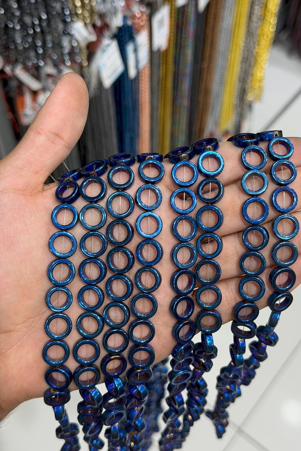 Hematit Taşı İçi Kesim Parlak Mavi 12mm Doğal Taş Dizi