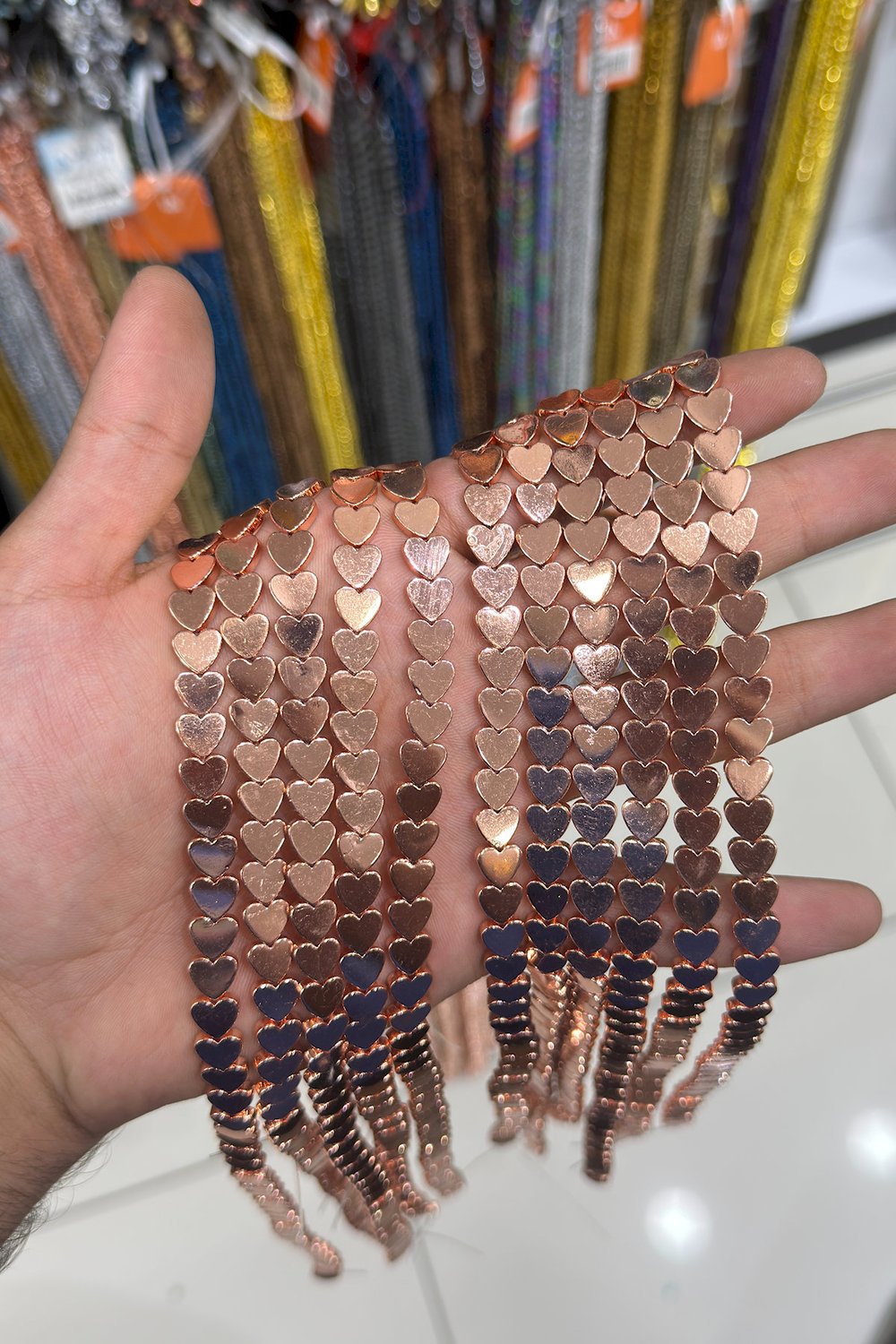 Hematit Taşı Kalp Kesim Parlak Roz 8mm Doğal Taş Dizi
