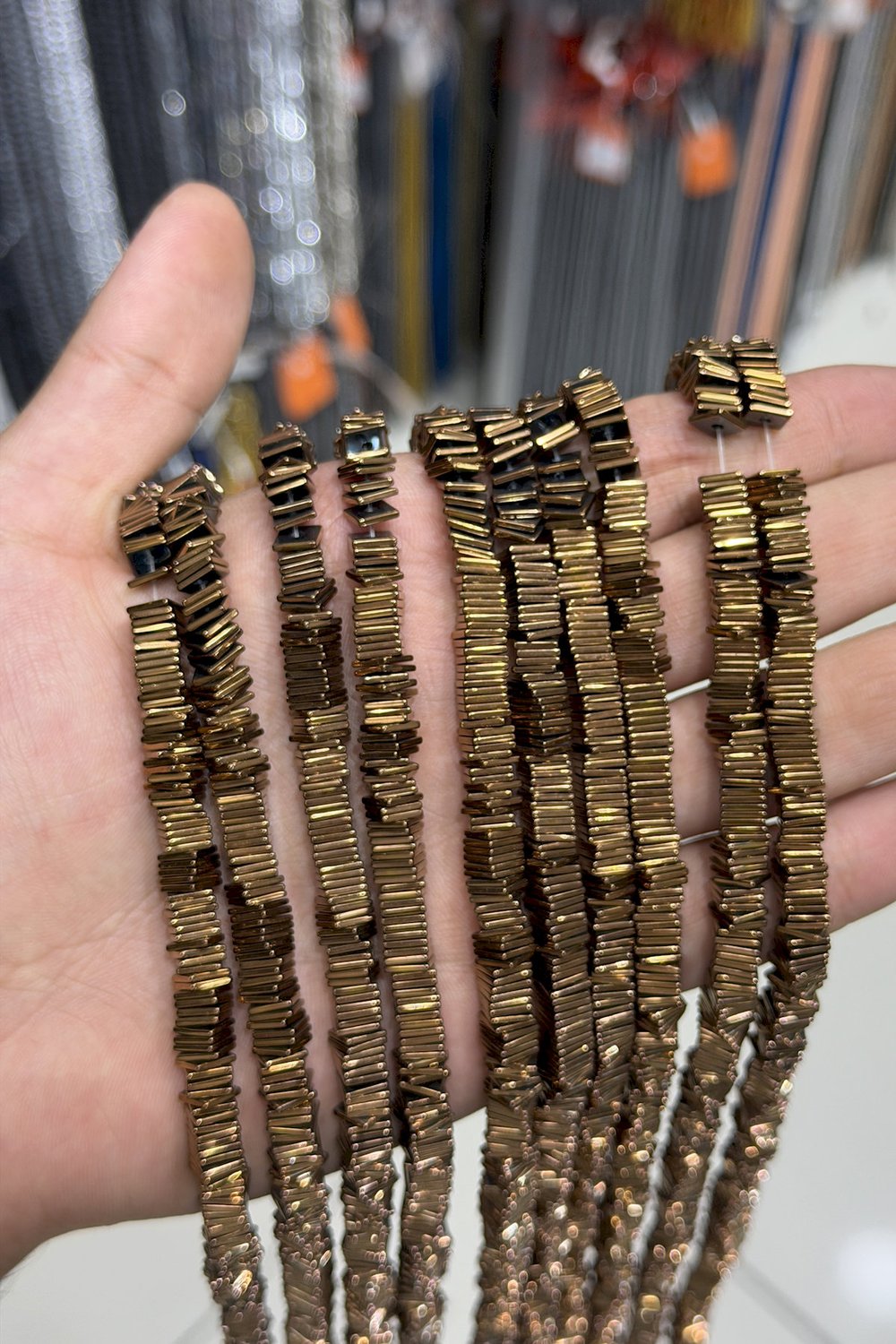 Hematit Taşı Kare Kesim Parlak Kahverengi 6x1mm Doğal Taş Dizi