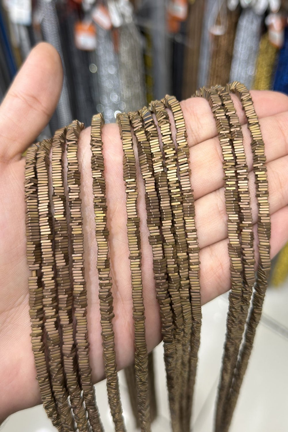 Hematit Taşı Kare Rondela Kesim Mat Kahverengi 4x1mm Doğal Taş Dizi