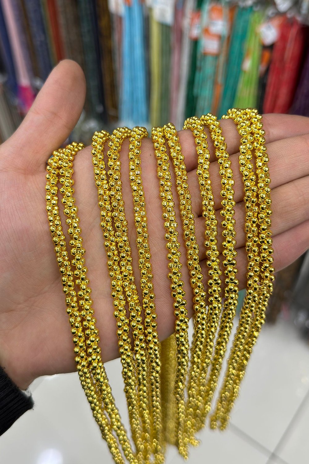 Hematit Taşı Kemik Kesim Altın Sarı 6x3mm Doğal Taş Dizi