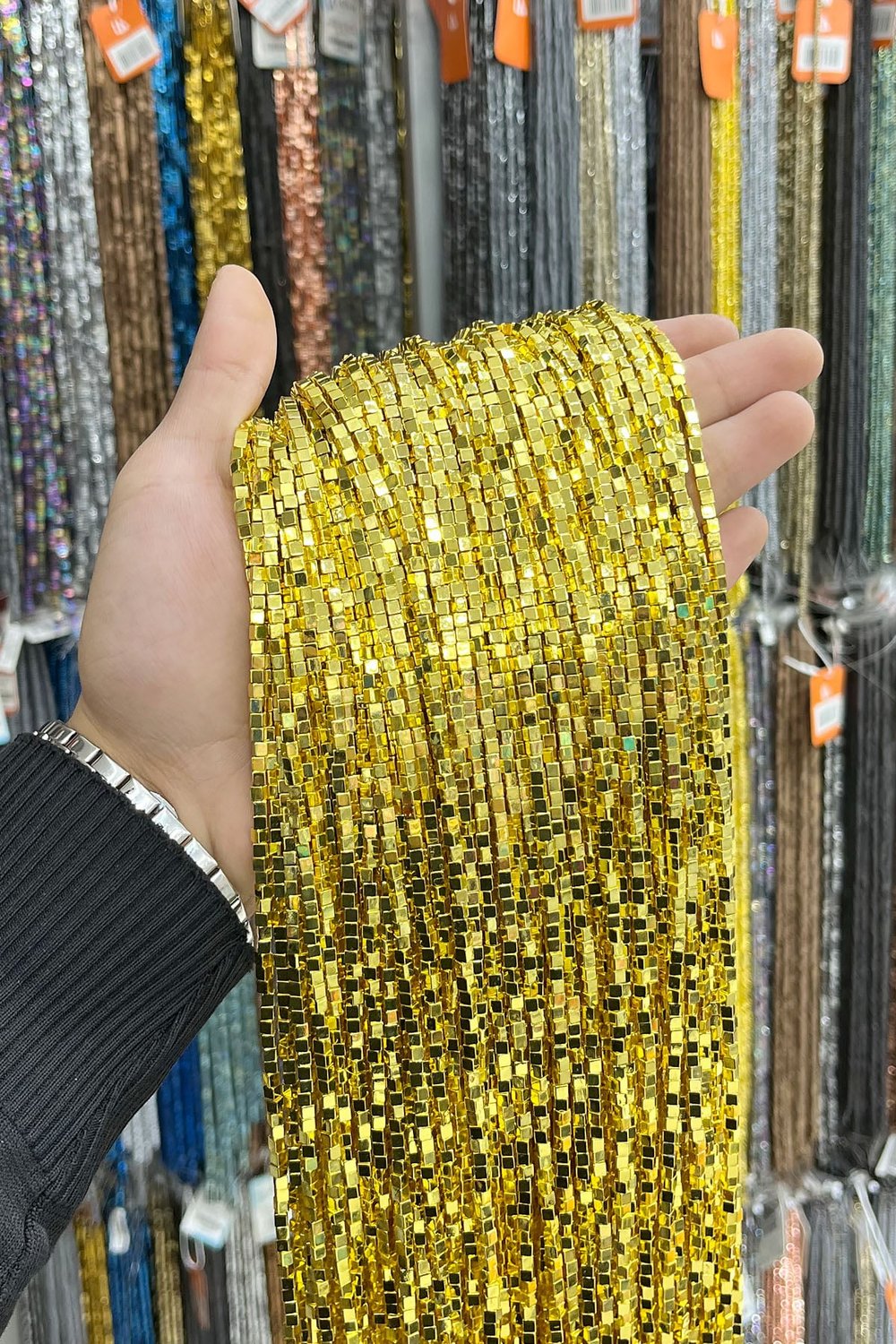 Hematit Taşı Küp Kesim Altın Sarı 3x3mm Doğal Taş Dizi