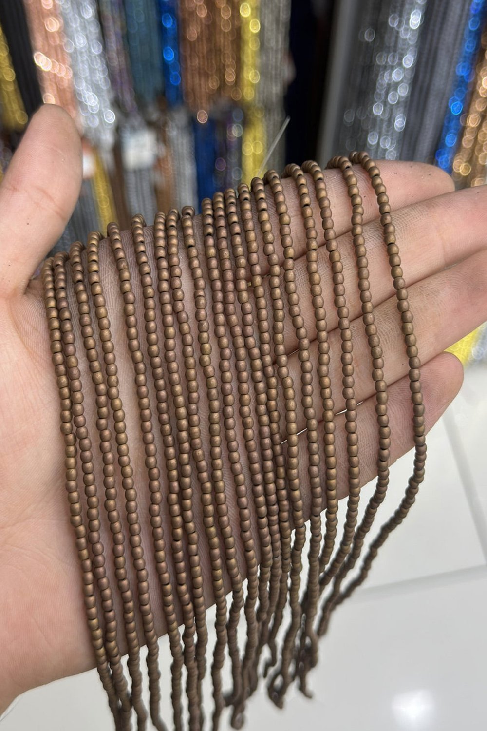 Hematit Taşı Küre Kesim Mat Kahverengi 3mm Doğal Taş Dizi