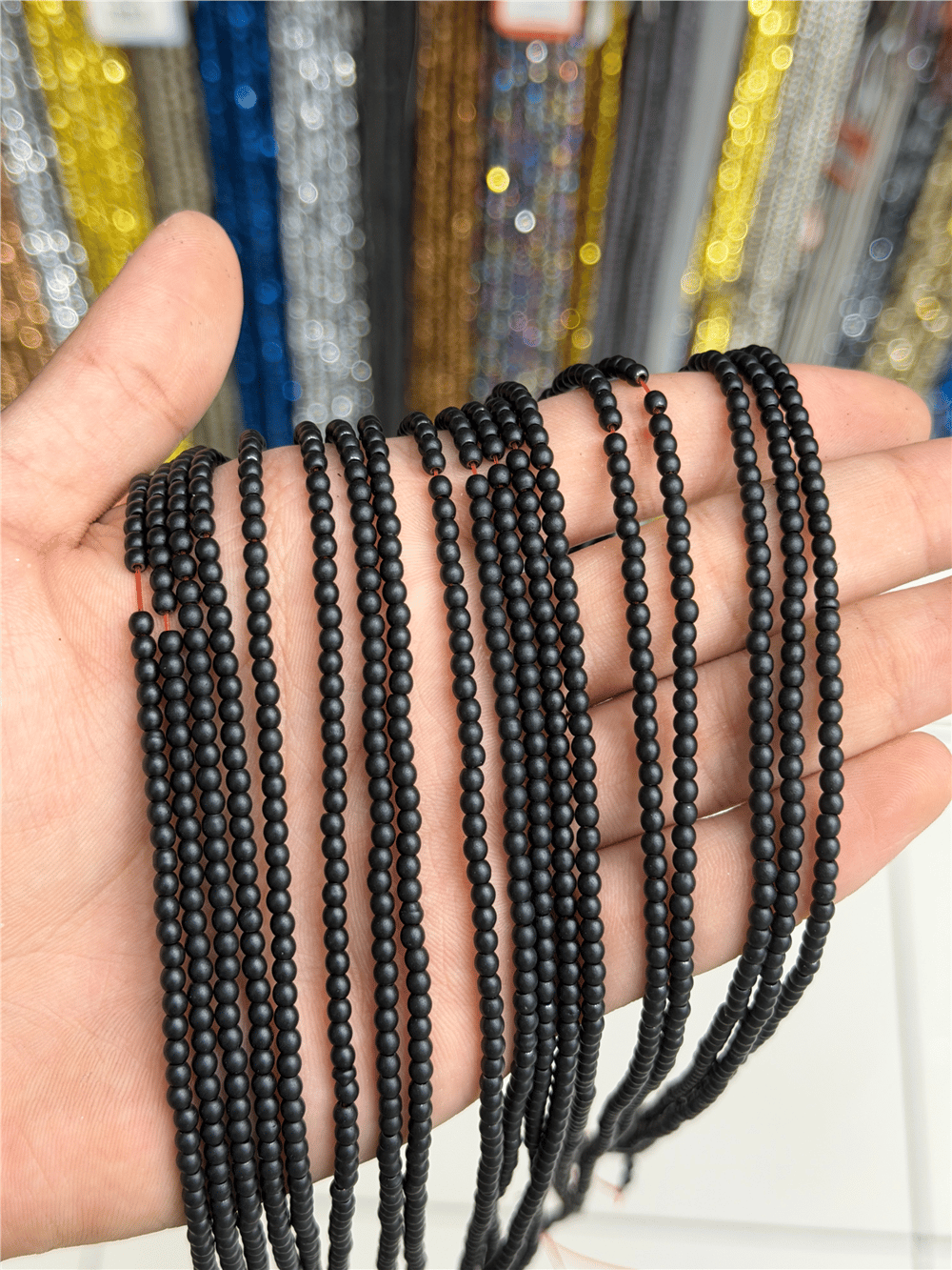 Hematit Taşı Küre Kesim Mat Siyah 3mm Doğal Taş Dizi