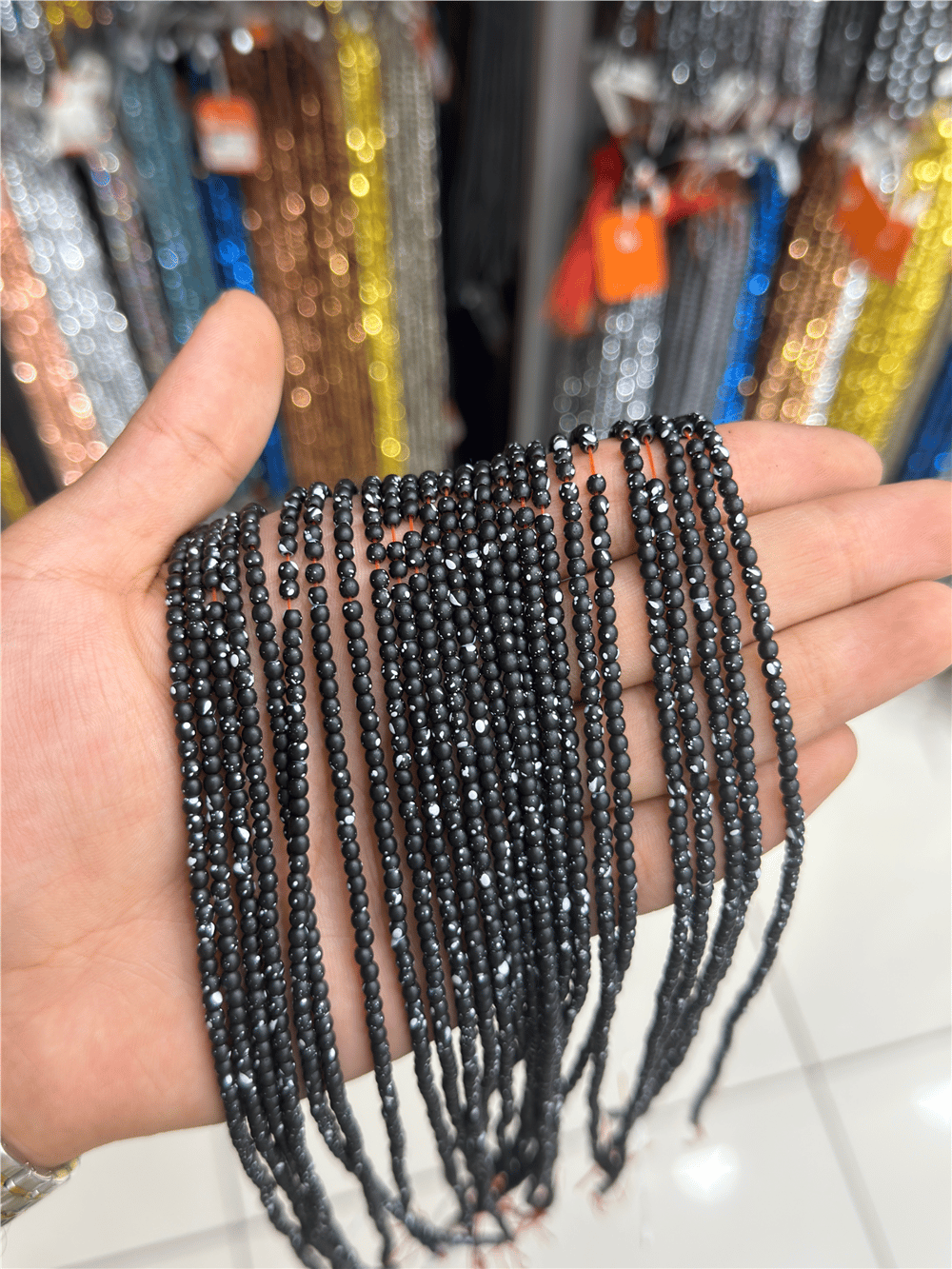 Hematit Taşı Küre Kesim Mat Siyah 3mm Doğal Taş Dizi