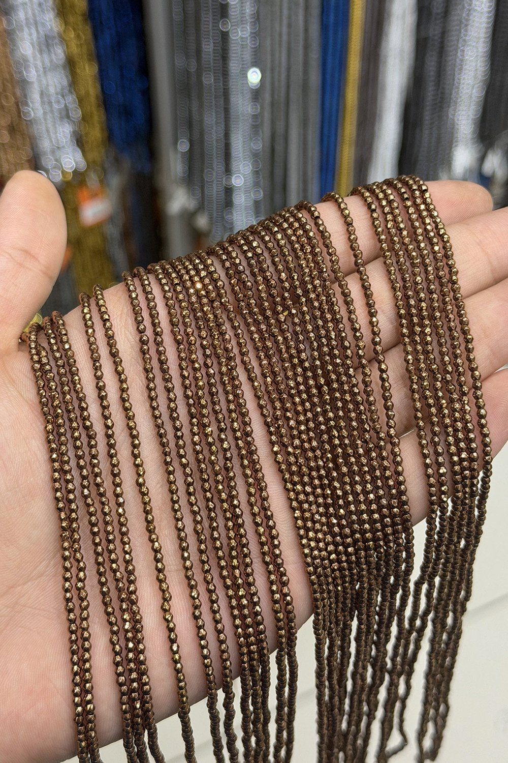 Hematit Taşı Küre Kesim Parlak Kahverengi 2mm Doğal Taş Dizi