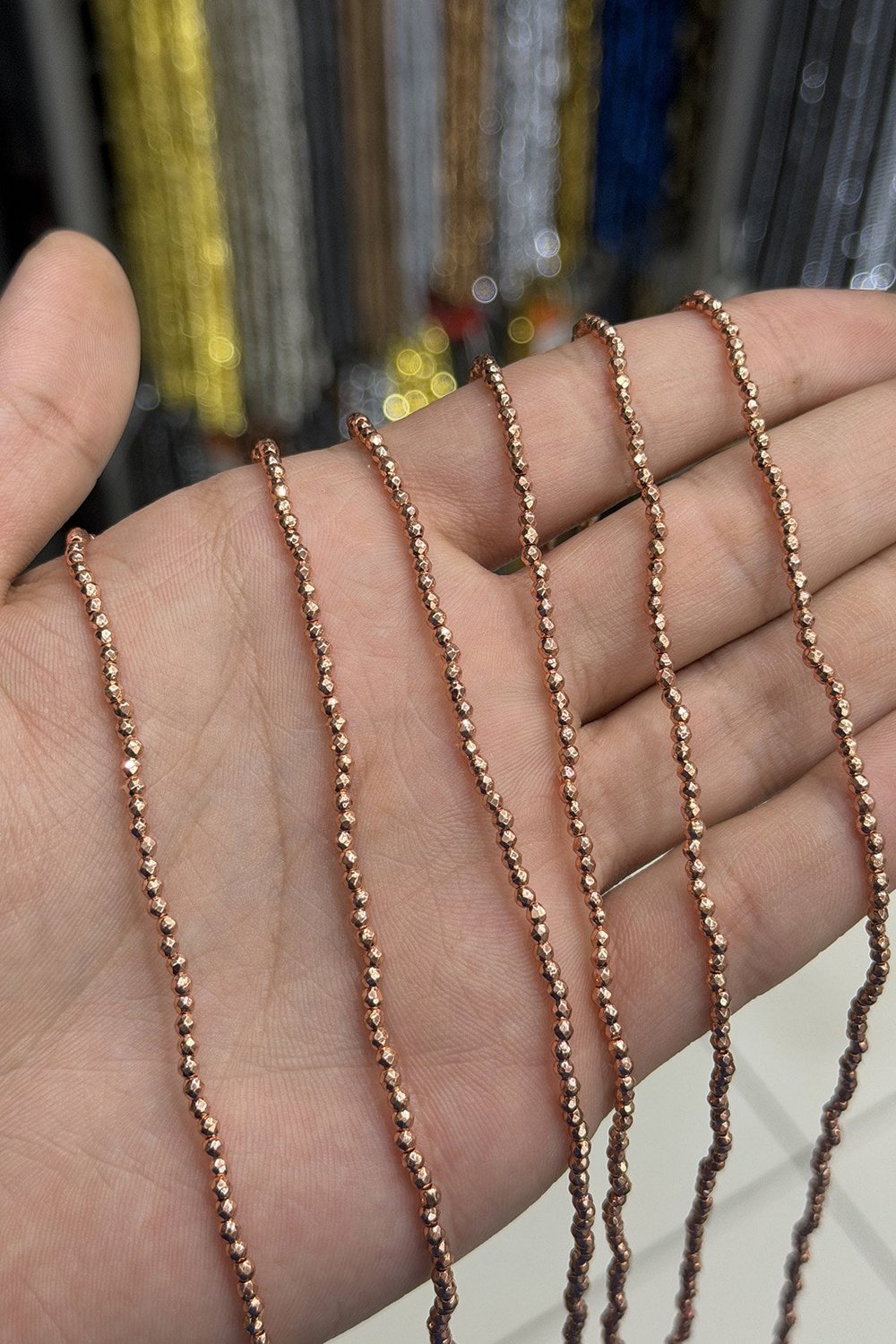 Hematit Taşı Küre Kesim Parlak Roz 2mm Doğal Taş Dizi